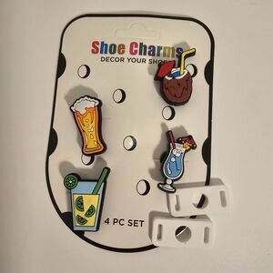 Drink Shoe Charms Set with 2 White Shoe Attachments